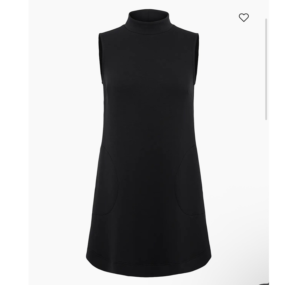 Spanx AirEssentials Mock Neck Sleeveless Dress Very Black Medium Pockets